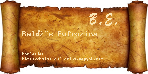 Balás Eufrozina névjegykártya